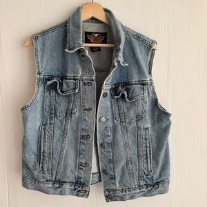 Harley-Davidson vintage denim vest  Gray Denim Vest